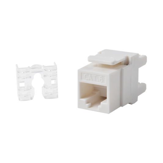 LP-KJ-649-WH|Módulo Jack Keystone Cat6 con terminación 110 (Punchdown) ángulo 180 º  Color Blanco