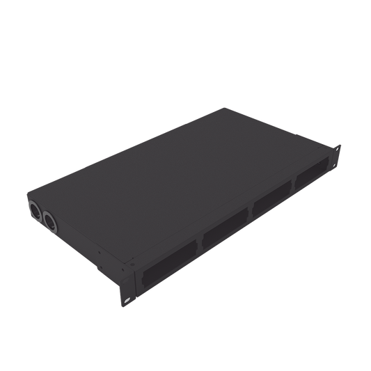 LP-ODF-8024|Distribuidor de fibra ??ptica vacio 19in, Acepta 4 placas Acopladoras de Linkedpro, hasta 48 fibras, 1UR, Incluye charola de empalme