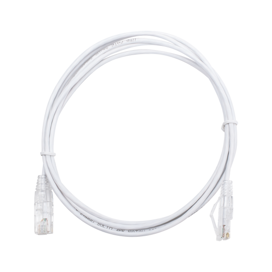 LP-UT6-200-WH28|Cable de Parcheo Slim UTP Cat6 - 2 m Blanco Di?ímetro Reducido (28 AWG)
