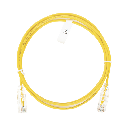 LP-UT6-200-YE-28|Cable de Parcheo Slim UTP Cat6 - 2 m Amarillo Di?ímetro Reducido (28 AWG)