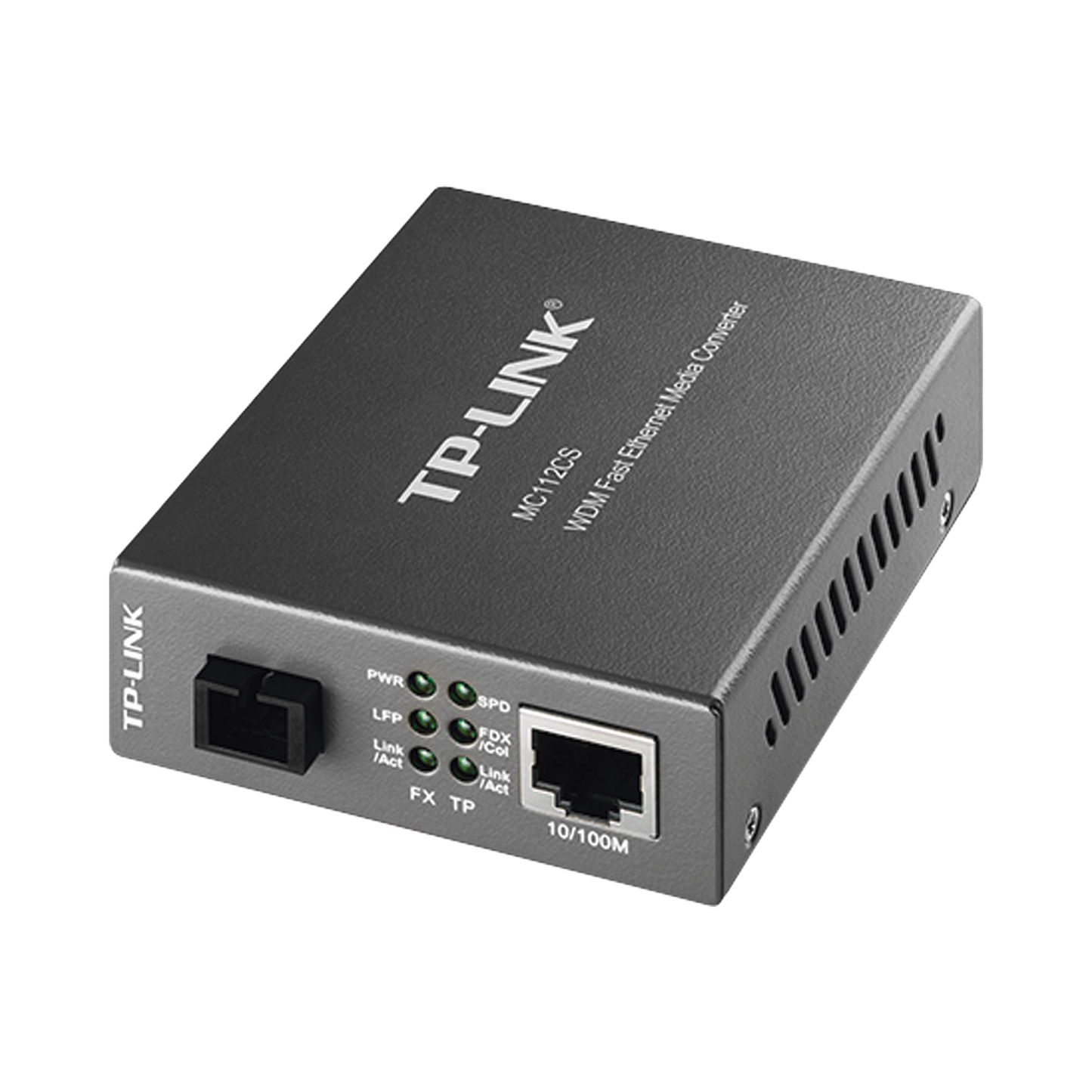MC112CS|Convertidor Multimedia VDM Monomodo, 1 puerto RJ45 10/100, 1 puerto SC/UPC, hasta 20KM, Para su funcionamiento requiere el modelo MC111CS