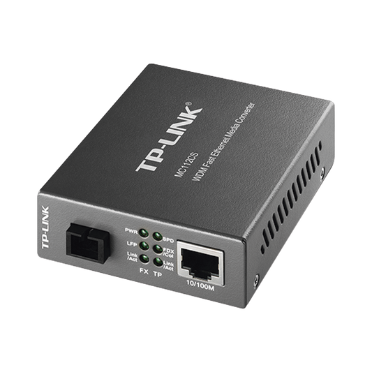MC112CS|Convertidor Multimedia VDM Monomodo, 1 puerto RJ45 10/100, 1 puerto SC/UPC, hasta 20KM, Para su funcionamiento requiere el modelo MC111CS