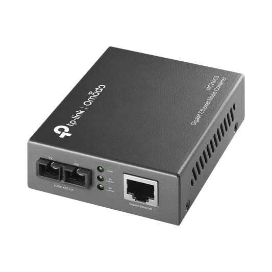 MC210CS|Convertidor Multimedia Mono-modo, 1 puerto RJ45 1000 Mbps, conector de fibra SC, hasta 15 Km