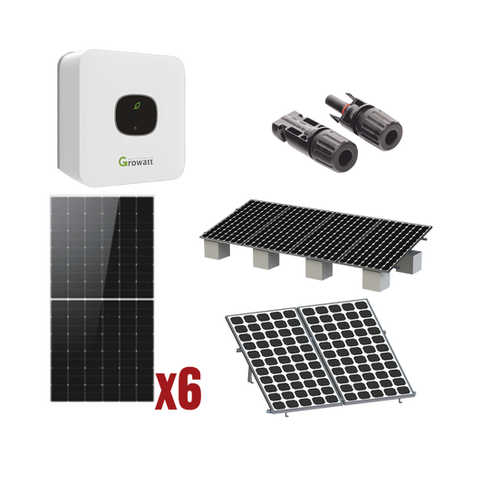 MIC3300KIT1|Kit Solar Interconexion  / 3kW  220Vca / Inversor GROWATT/ Montaje Incluido