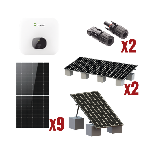 MIN5000KIT1|Kit Solar Interconexion  / 5kW  220Vca / Inversor GROWATT / Montaje Incluido