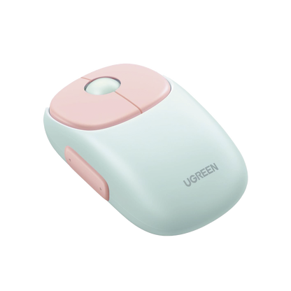 MU102|Mouse Inalámbrico FUN Recargable 2.4G & Bluetooth 4 Niveles de DPI Silencioso Ergonómico 5 Botones Compatible con Windows, macOS 10.5, Android iOS Linux y Chrome OS Color Rosa.