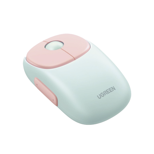 MU102|Mouse Inalámbrico FUN Recargable 2.4G & Bluetooth 4 Niveles de DPI Silencioso Ergonómico 5 Botones Compatible con Windows, macOS 10.5, Android iOS Linux y Chrome OS Color Rosa.