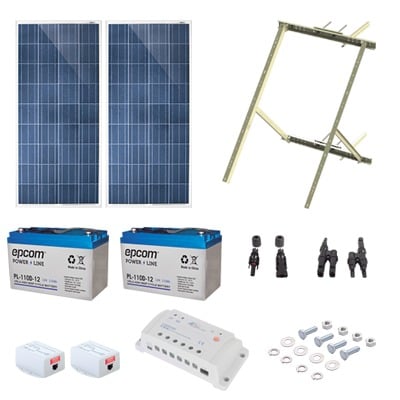PL-1224G-2R|Kit Solar de 28 W con PoE Pasivo 24 Vcc para 2 Radios de Ubiquiti airMAX, Cambium ePMP