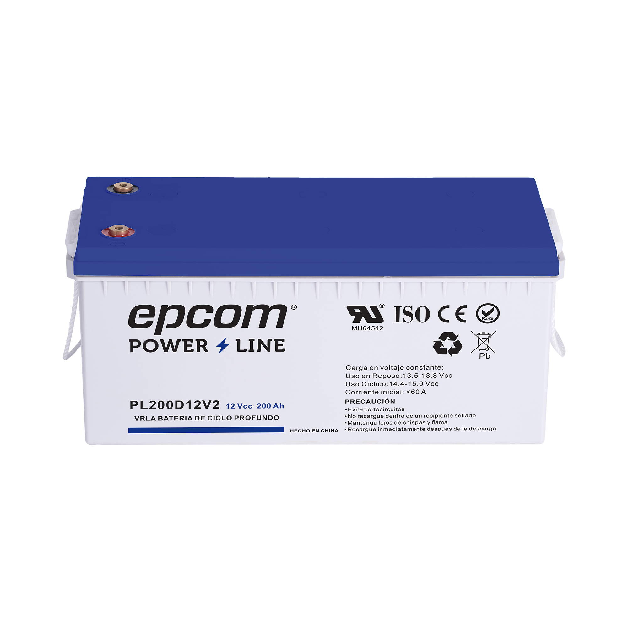 PL200D12V2|Bater?¡a 12 Vcc / 200 Ah / UL / Tecnolog?¡a AGM-VRLA / Ciclo profundo / Para uso en aplicaciones fotovoltaicas y de emergencia  / Terminales T5
