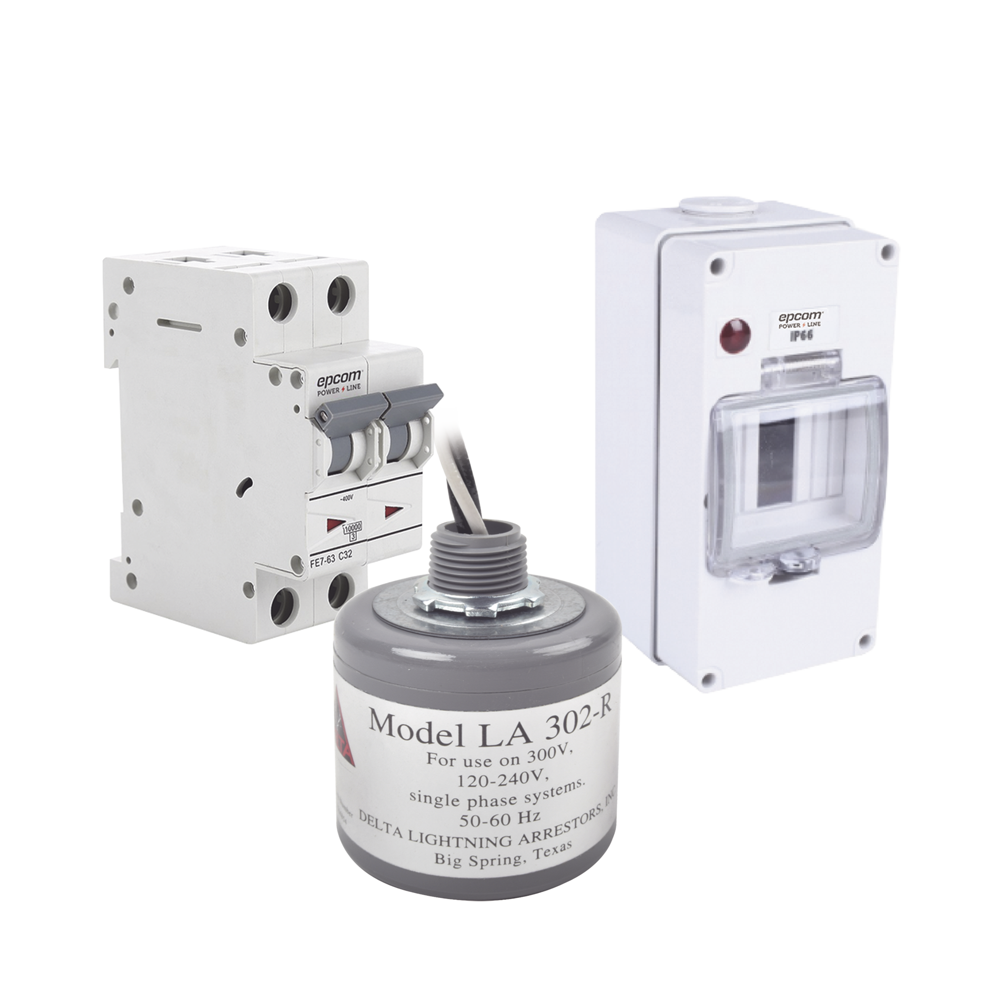 PL20ACA|Kit de Centro de Carga Para Corriente Alterna, Breaker de hasta  400 Vca de 20 A con Supresor de Picos Transitorios.