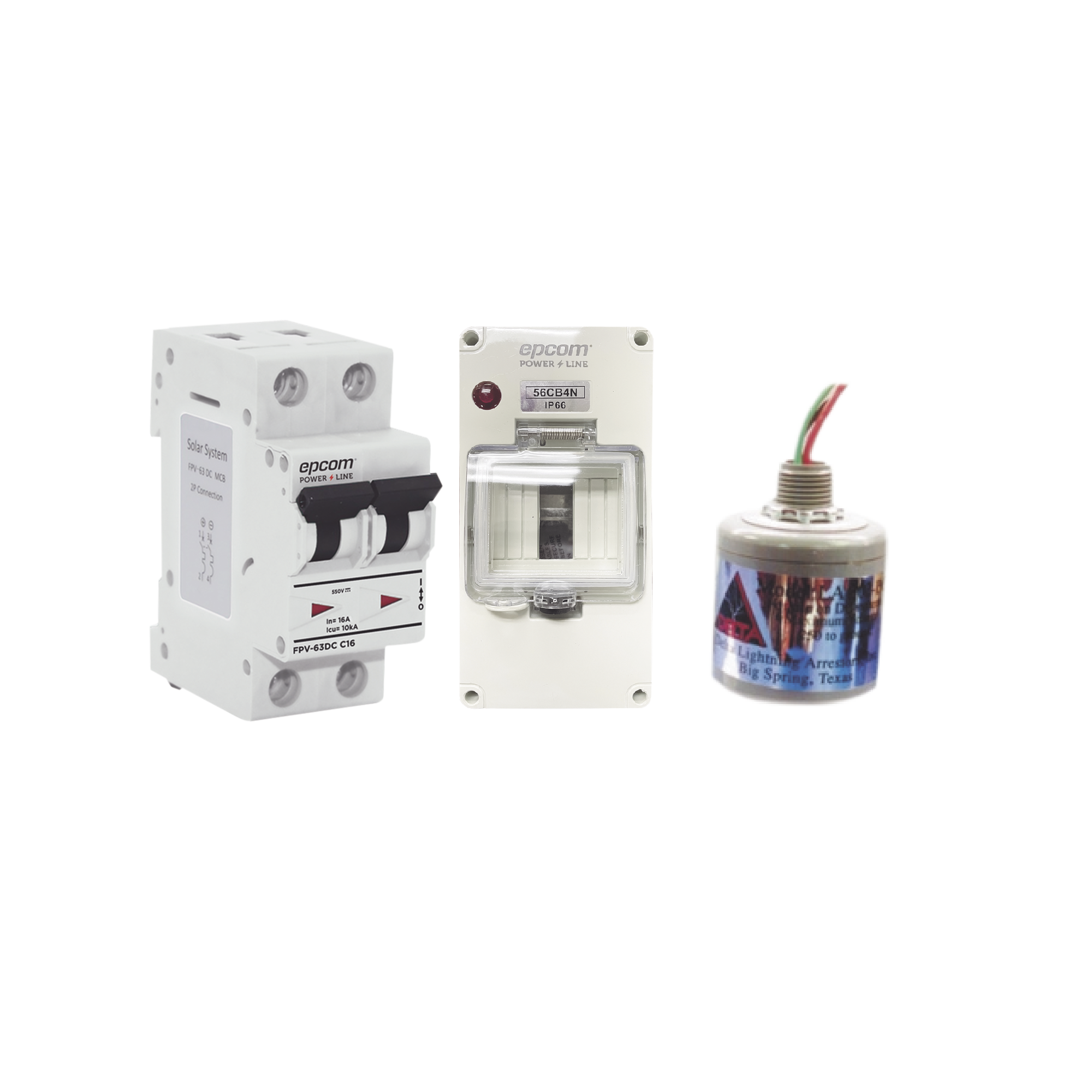 PL20ACD|Kit de Centro de Carga Para Corriente Directa, Breaker de hasta  800 Vcc de 20 A con Supresor de Descargas Atmosf?®ricas.