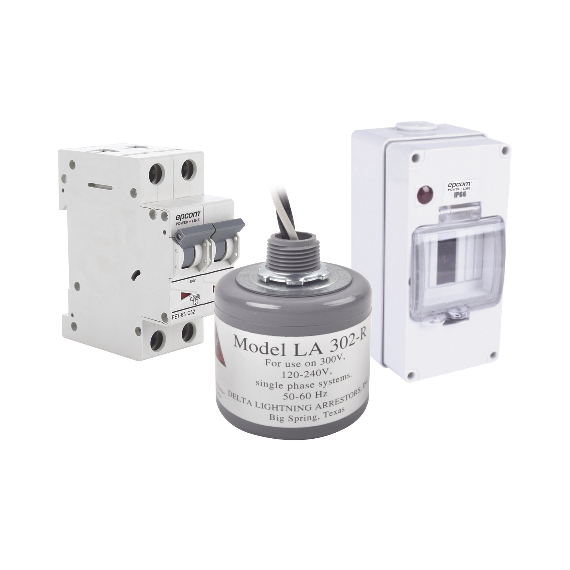 PL32ACA|Kit de Centro de Carga Para Corriente Alterna, Breaker de hasta  400 Vca de 32 A con Supresor de Picos Transitorios.