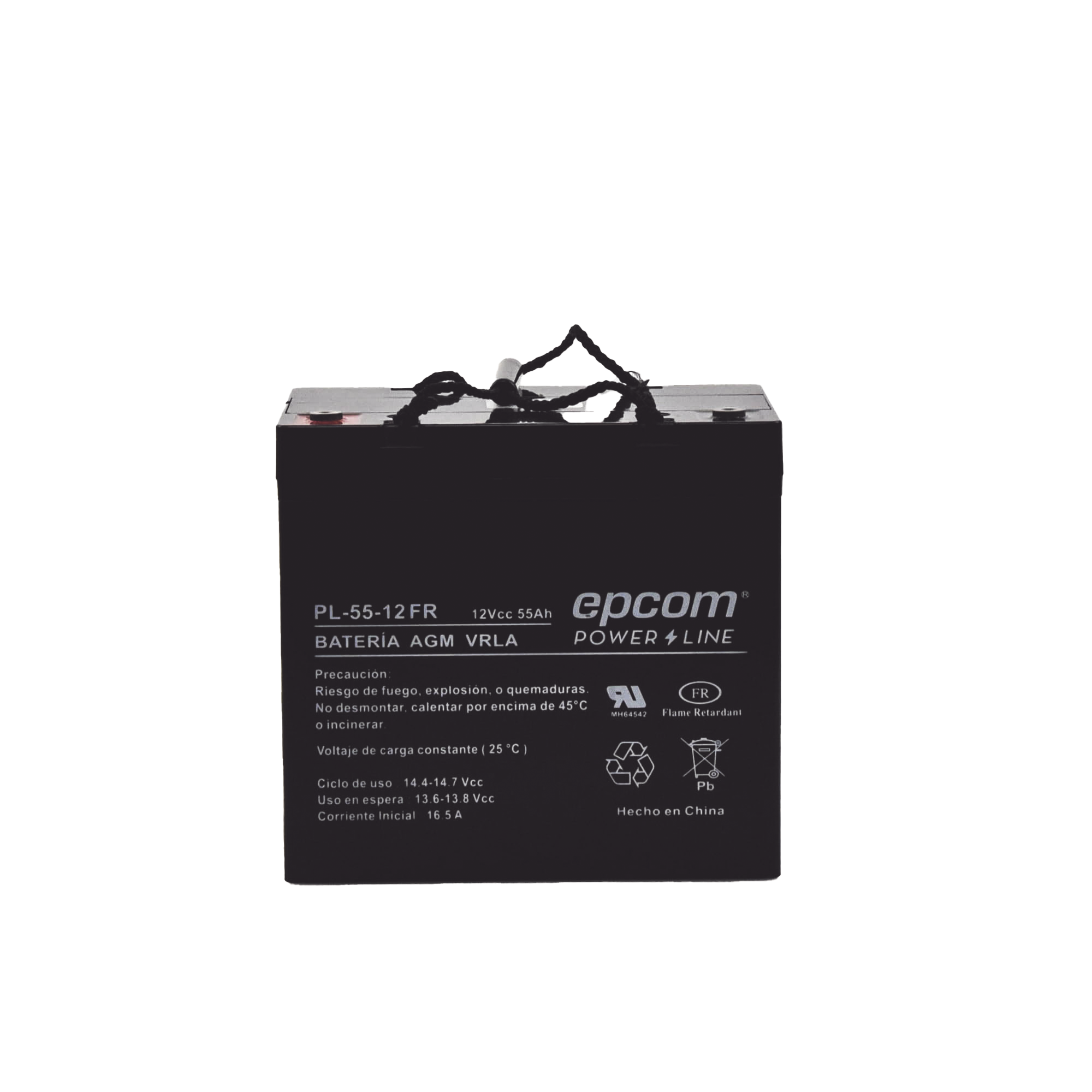 PL-5512-FR|Bater?¡a 12 Vcc / 55 Ah / UL / AGM-VRLA / Retardante a la flama / Para uso Uso en: Aplicaciones fotovoltaicas / Terminales tipo M6 / Cargador recomendado CHR-250.