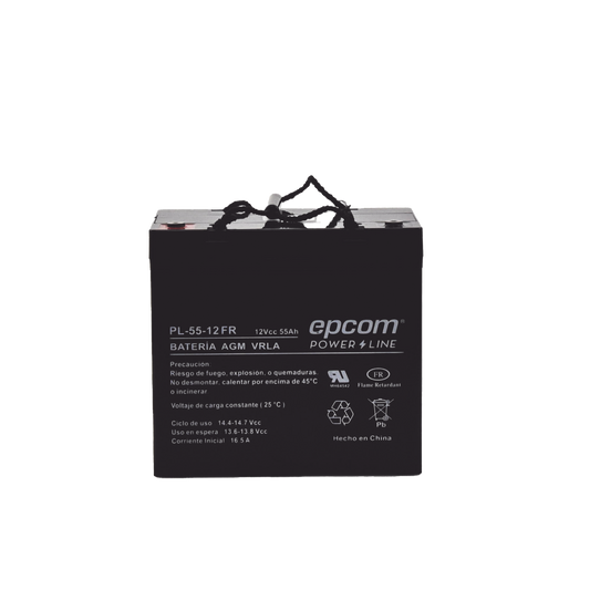 PL-5512-FR|Bater?¡a 12 Vcc / 55 Ah / UL / AGM-VRLA / Retardante a la flama / Para uso Uso en: Aplicaciones fotovoltaicas / Terminales tipo M6 / Cargador recomendado CHR-250.