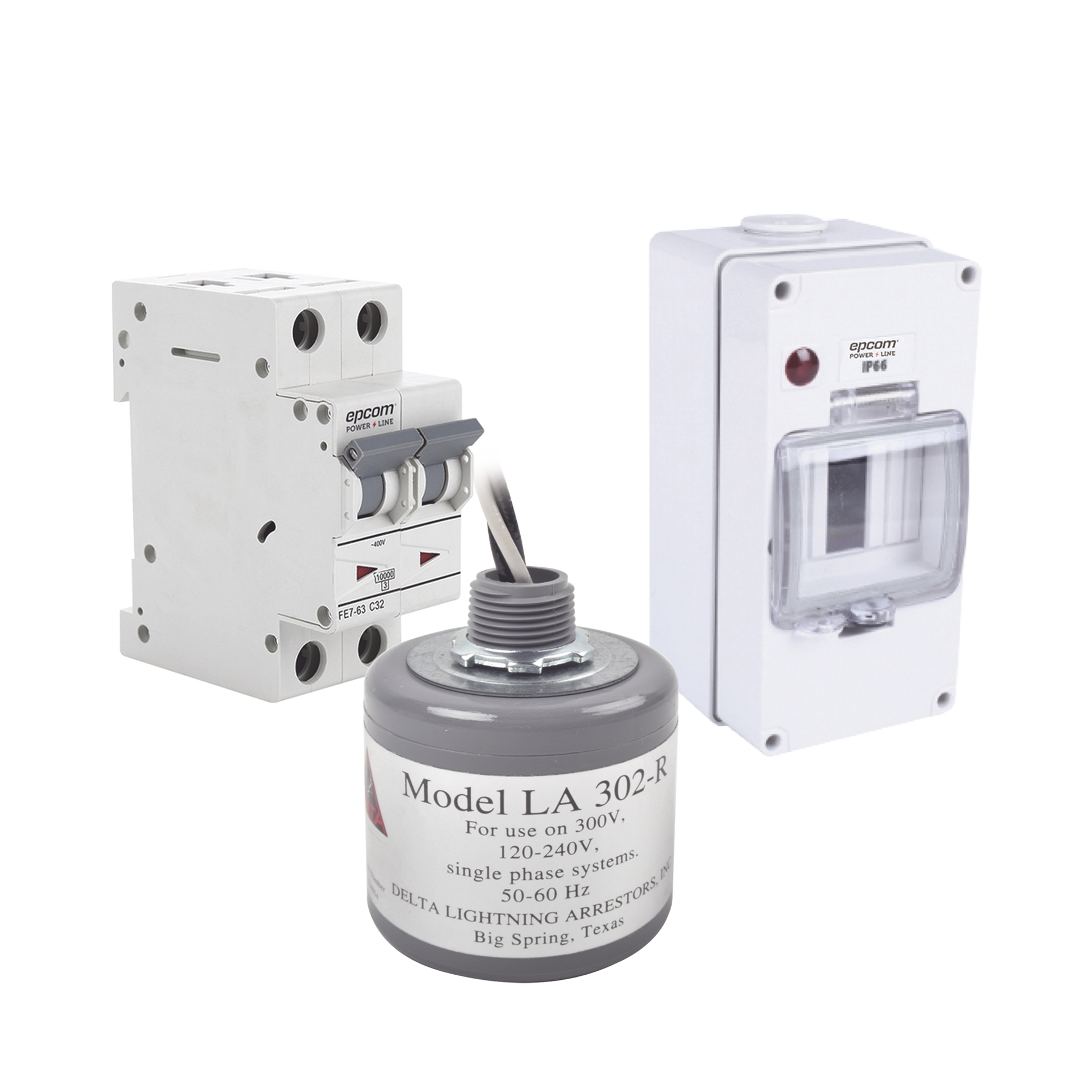 PL63ACA|Kit de Centro de Carga Para Corriente Alterna, Breaker de hasta  400 Vca de 63 A con Supresor de Picos Transitorios.