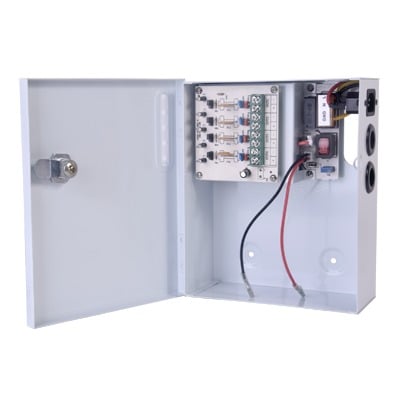 PLK12DC4ABK|Fuente de Poder Profesional de 12 Vcc @ 4 A / Soporta 4 Cámaras / Capacidad de Batería de Respaldo (No Incluída) / Voltaje de Entrada 96-264 Vca