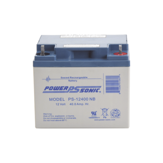 PS-12400-NB|Batería 12V, 40AH, Para Respaldo, Tecnologías AGM/VRLA, 5 Años Vida Útil, Terminales NB, Reconocida UL