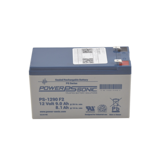PS-1290-F2|Batería 12V, 9AH, Para Respaldo, Tecnologías AGM/VRLA, 5 Años Vida Útil, Terminales F2, Reconocida UL