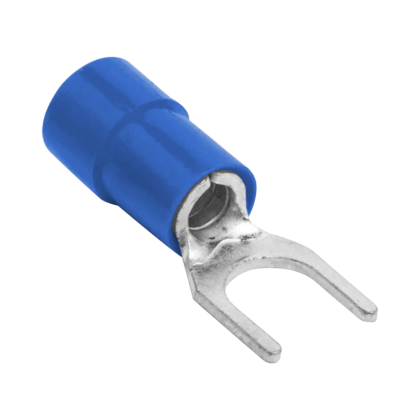 RB1157-100|Terminal tipo horquilla ( espada ) aislada / 16 - 14 AWG / Az??l / Paquete de 25 piezas.