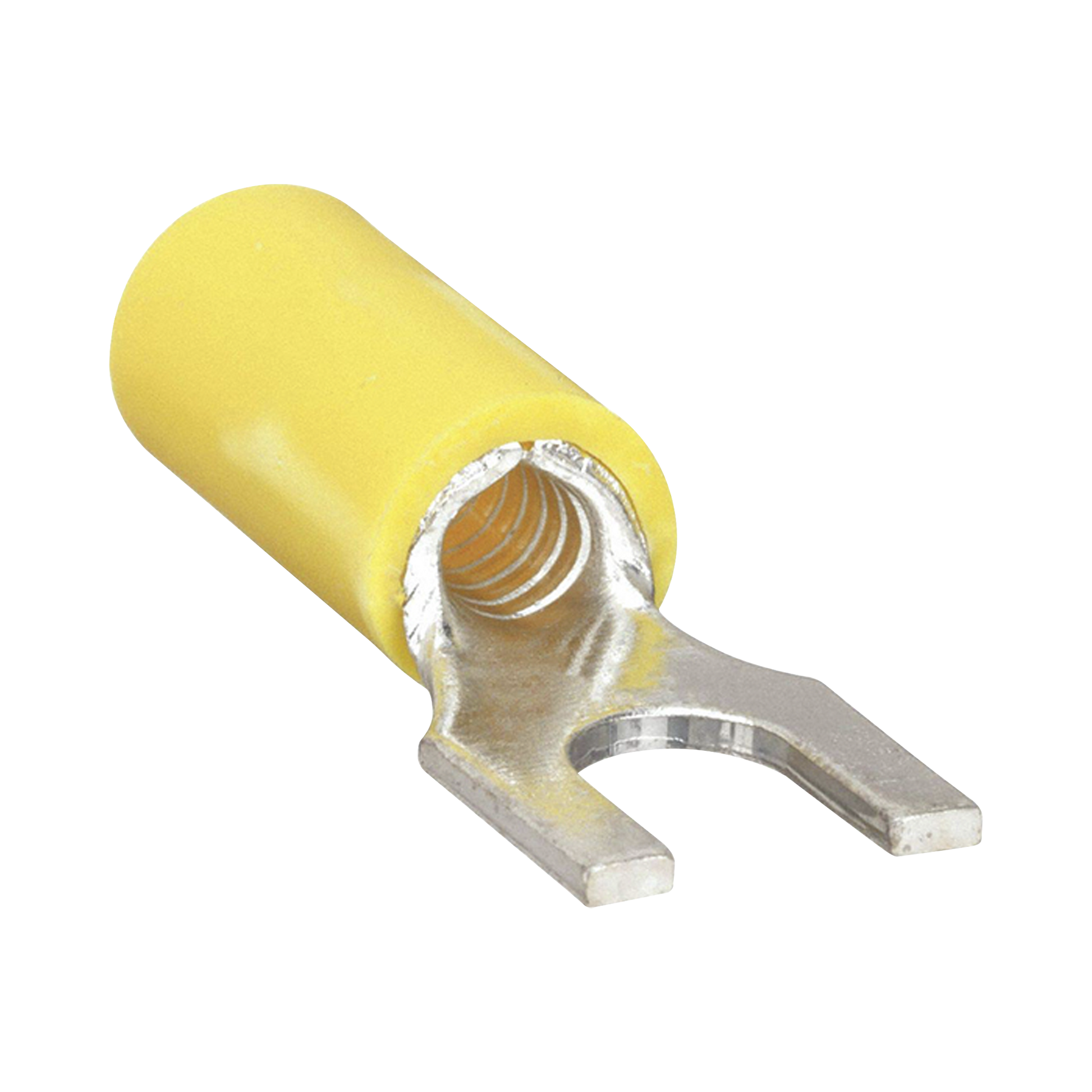 RC1157-100|Terminal tipo horquilla ( espada ) aislada / 12 - 10 AWG / Amarillo / Paquete de 25 piezas.