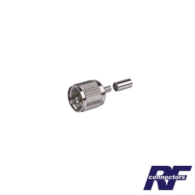 RFU-505|Conector UHF Macho (PL-259) de Anillo Plegable para Ensamblar en Cables RG-58/U, RG-142/U.