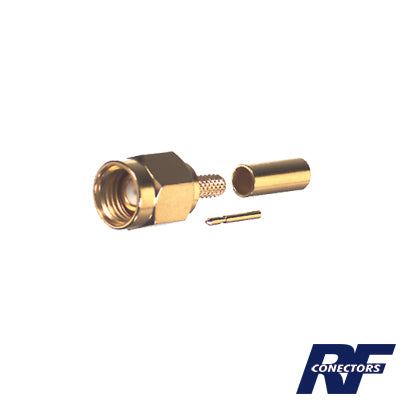 RP-3000-1B|Conector SMA Macho Inverso de Anillo Plegable para Instalar en Cables RG-174/U y RG-316/U.