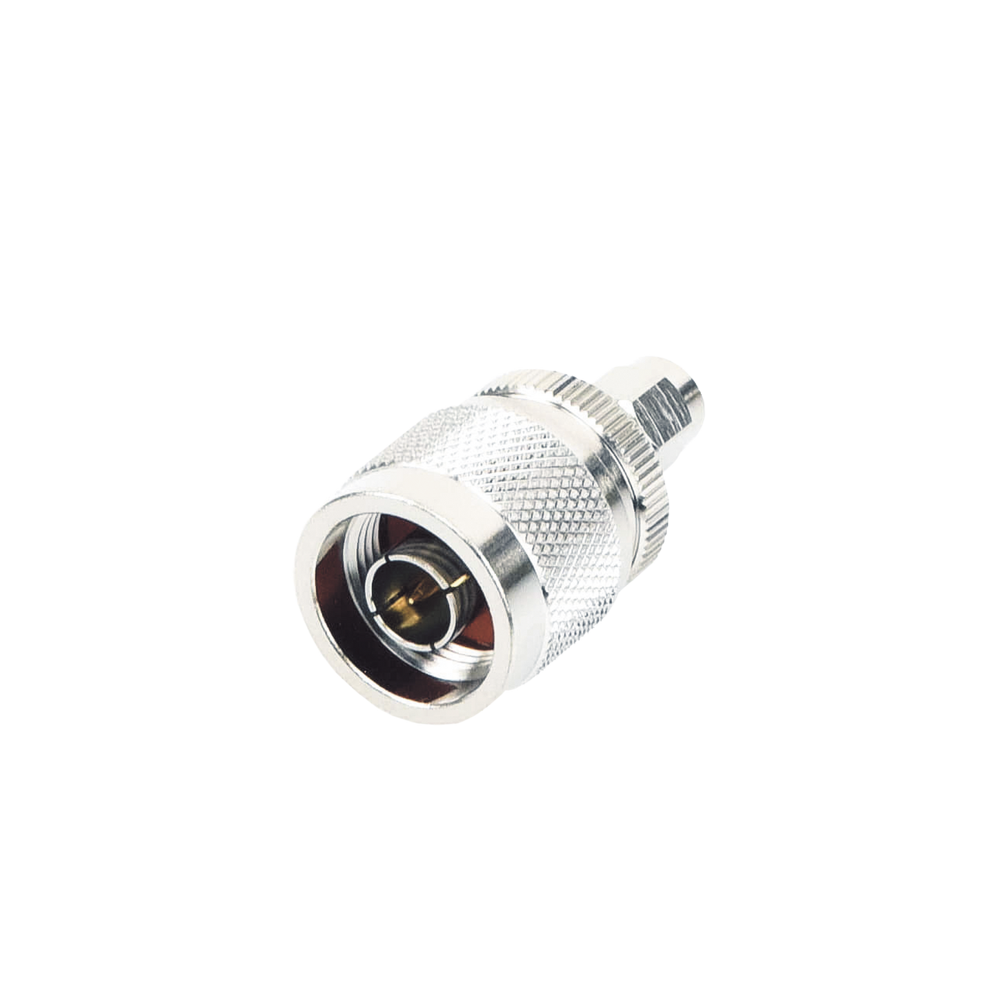 RP-3453|Adaptador en Línea, de Conector SMA Macho Inverso a N Macho, Níquel/ Oro/ Teflón.