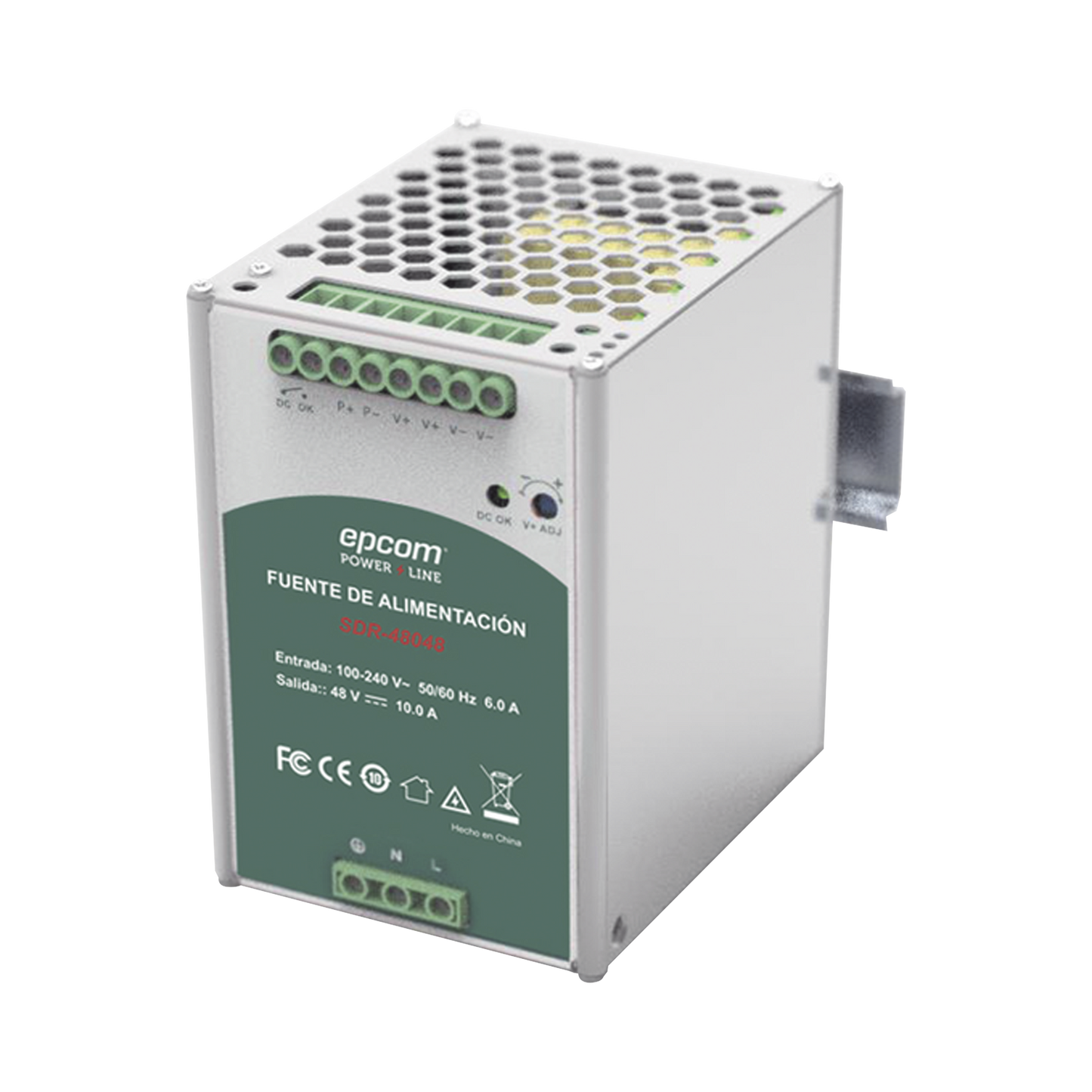 SDR-48048|48 VCC @ 10 A / Fuente de alimentaci??n / Funci??n relay Vcc / Industrial / 480 W / Funci??n de conexi??n paralelo 3,840 W ( 7 + 1 ) / din riel