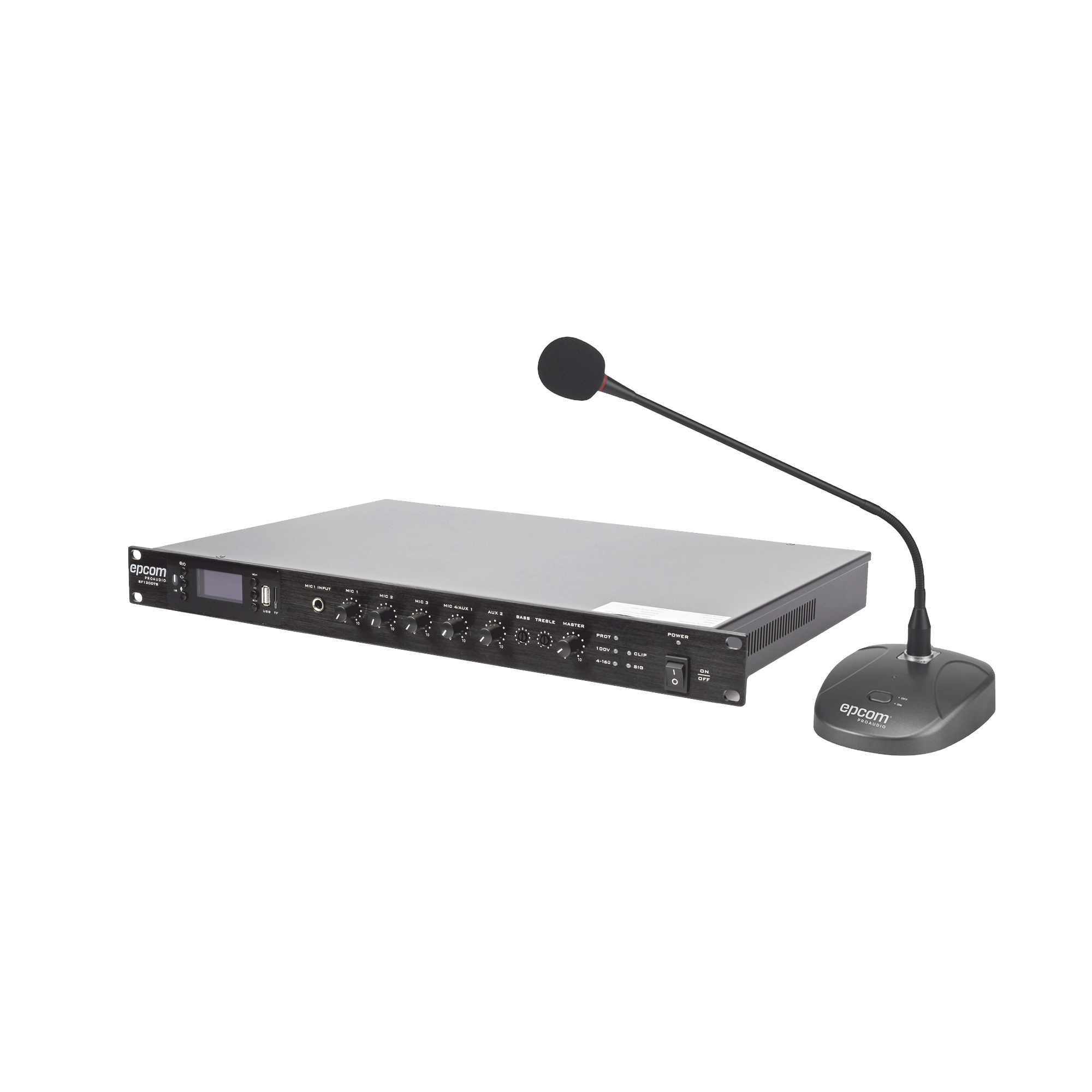 SF120DTB/MIC|KIT de Amplificador de 120W Modelo SF120DTB | m?ís Micr??fono de Escritorio Modelo SF621A