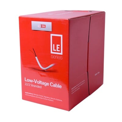 SF-22-02-LE|Bobina de 305 Metros de Cable / 2 x 22 AWG / Tipo CCA de Color Blanco / Aplicaciones en Alarmas de Intrusión/Control de Acceso/Automatización/ Interfonos y TV porteros