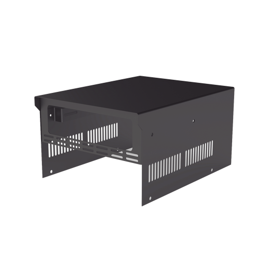 SRX21U|Gabinete de acero en color negro, para usar como base con radio aéreo IC-A120 y fuente de alimentación SEC1223