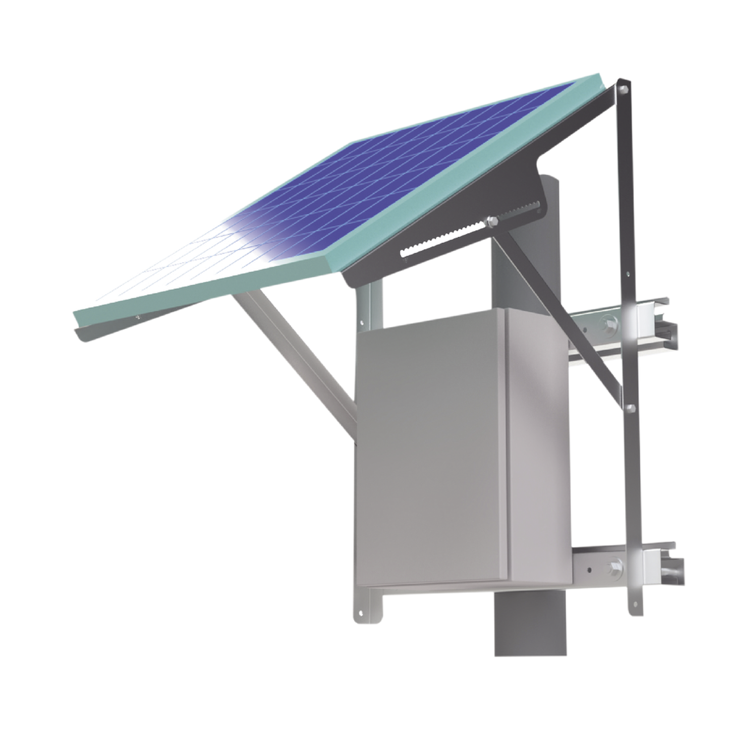 SS-PBL-50|Montaje de Panel Solar para Poste Compatible con PRO-5012 + Gabinetes PST253015A/ PST304020A/ PST404020A/ EIPC404025/ EIPCB404030? (No incluidos).