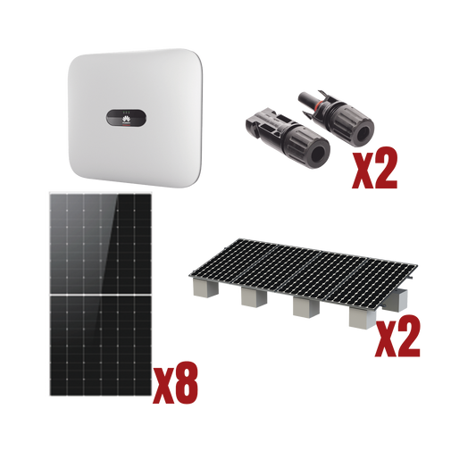 SUN20004KTKIT|Kit Solar Interconexion  / 4 kW  220Vca / Inversor HUAWEI/ Montaje Incluido