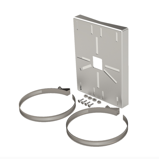 SYS-PM-01V3|Montaje universal galvanizado para instalación de cámaras en poste 2" a 5" color gris galvanizado