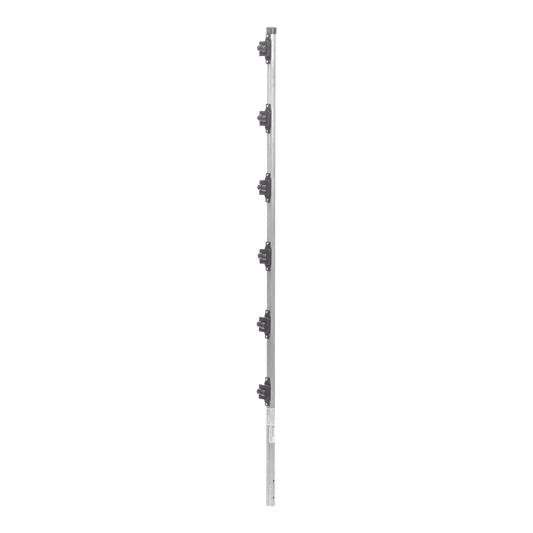 SYS-POST-10|Poste con 6 Aisladores de PASO  para Cerca Electrificada. Tubo Galva. de 1.4m, cal. 18 de 1" Diam. (Sin pintar).