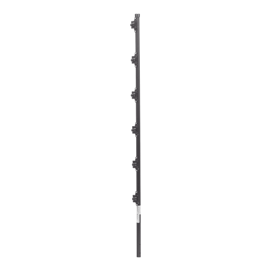 SYS-POST-10B|Poste con 6 Aisladores de PASO  para Cerca Electrificada. Tubo Galva. de 1.4m, cal. 18 de 1" Diam. + Pintura Negra.