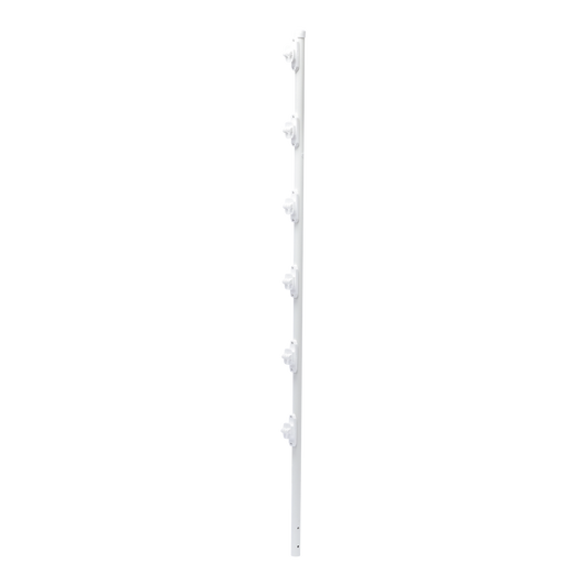 SYS-POST-10W|Poste con 6 Aisladores de PASO  para Cerca Electrificada. Tubo Galva. de 1.4m, cal. 18 de 1" Diam. + Pintura Blanca.