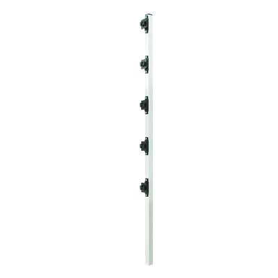 SYS-POST-2|Poste de Paso de 1.2m para Cerca Electrificada de PTR Cuadrado de Aluminio de 1" de lado con 5 Aisladores Instalados.