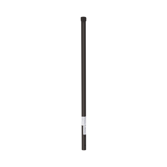 SYS-POST-ESQ-3B|Poste de ESQUINA color Negro para Cerca Electrificada. Tubo Galvanizado cal. 18 de 1" Diam. y 0.8m Alto con Tapón, ideal para 3 aisladores