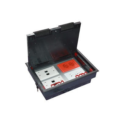 TH-CP-4M|Caja de piso para cuatro módulos universales (Socket M4), para alimentación eléctrica y redes de datos (11000-43401) No incluye faceplates