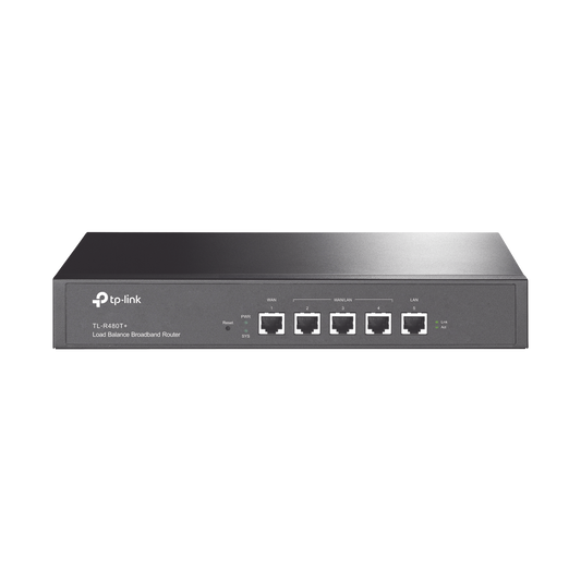 TL-R480T|Router Balanceador de Carga Multi-Wan, 1 puerto LAN 10/100 Mbps, 1 puerto WAN 10/100 Mbps, 3 puertos Auto configurables LAN/WAN, Sesiones Concurrentes 30,000 para Negocios Peque??os y Medianos