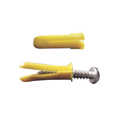 TP-1X-KIT|Paquete de 20 taquetes amarillo  1" y 20 tornillos 8mm x 1"