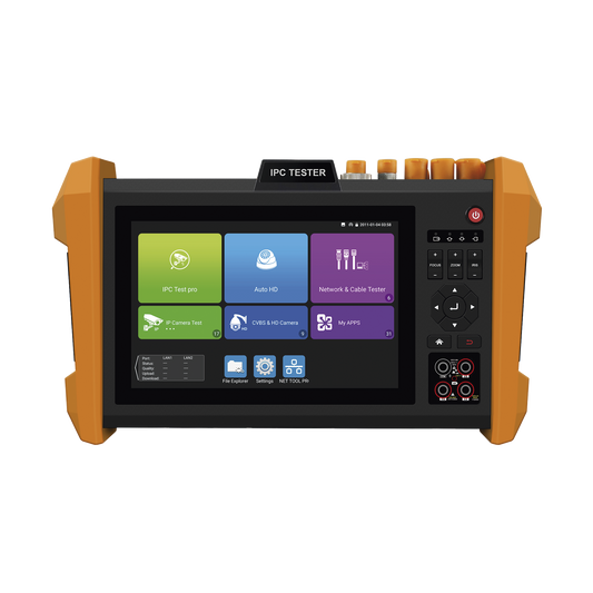 TPTURBO8KPLUS|Probador de V?¡deo con Pantalla LCD de 7" para IP ONVIF / 8MP TVI + 8MP CVI + 8MP AHD + SDI/EX?SDI + Mult?¡metro + Cable TDR / Prueba de Red de Fibra ?ôptica + Medidor de Distancia Laser + C?ímara Integrada