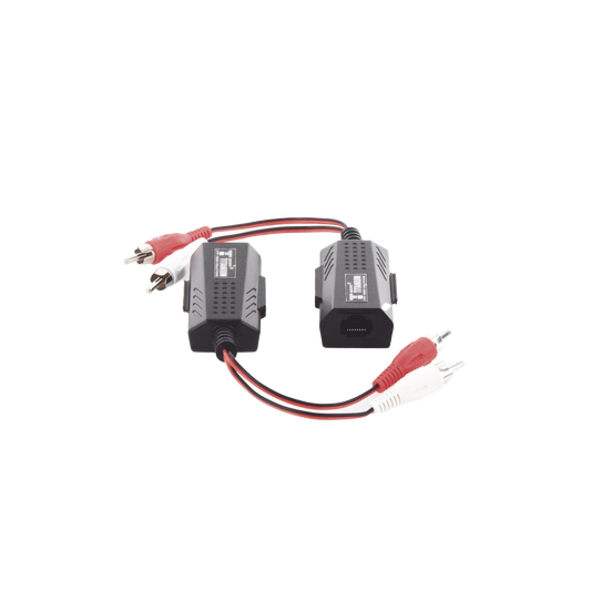 TT2001A|Balun Extensor de audio analogo estereo RCA a RJ45  / Distancia 800 mts/  Cable CAT5-6 / Conector 100% COBRE / protección TVS, Calidad PREMIUM
