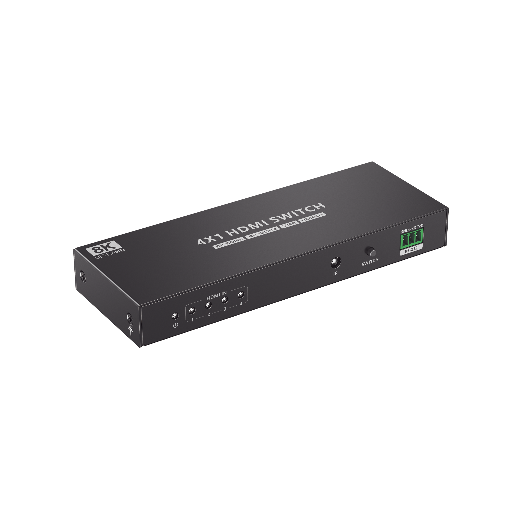 TT401-8K|Switch Conmutador  HDMI 4X1 | 4 Entradas 1 Salida | Velocidad de trasmisión 48 Gbps | Resolución 8K | Salida de audio | HDCP 2.3