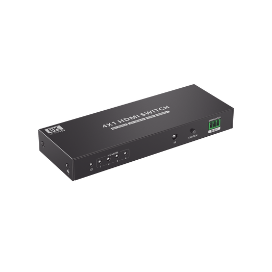 TT401-8K|Switch Conmutador  HDMI 4X1 | 4 Entradas 1 Salida | Velocidad de trasmisión 48 Gbps | Resolución 8K | Salida de audio | HDCP 2.3