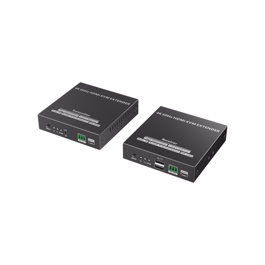 TT582KVM|Kit Extensor KVM (HDMI y USB) hasta 120 metros | Transmite el Video y Controla tu DVR vía USB a distancia | Soporta resolución 4K @60Hz | Cat 6, 6a y 7 | Salida Loop en el Tx para visualización local