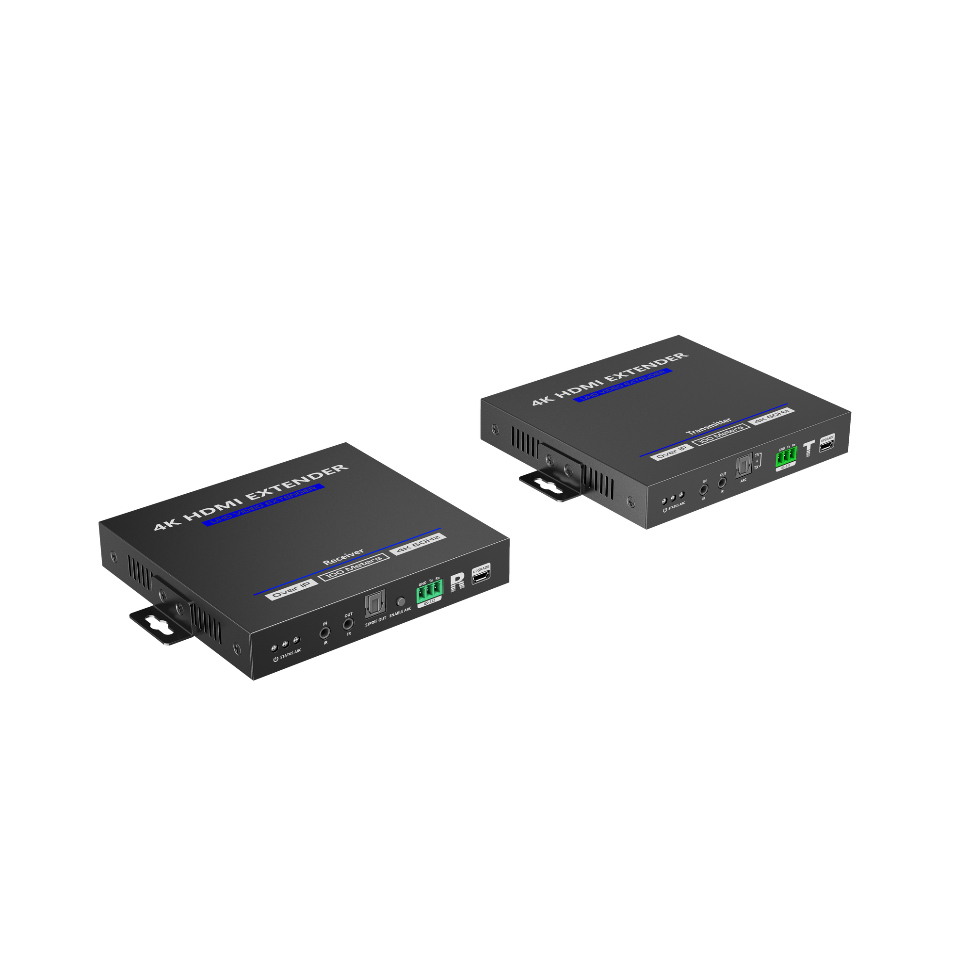 TT592|KIT EXTENSOR HDMI 4K@60HZ sobre IP GIGABIT / IPCOLOR / 100m en Conexión Uno a Uno /  Salida Loop / IR Bi-Direccional / RS232 / ARC / CERO LATENCIA / Soporta conexión Uno a Muchos/Switch en Cascada