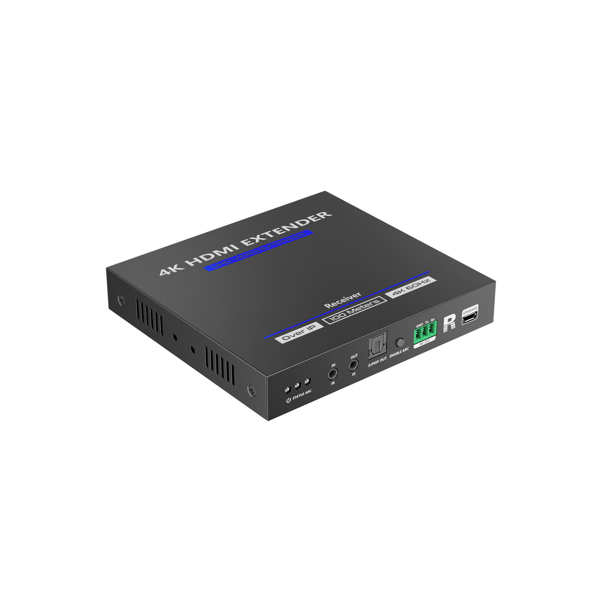 TT592RX|Receptor Compatible para Kits TT592 / Resolución 4K@60Hz / Cat 5e/6 / Distancia de 100 m / IPCOLOR / Control IR /  Cero Latencia / Compatible con Switch Gigabit.