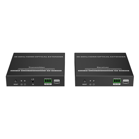 TT982|Kit extensor por fibra óptica | Hasta 40 kilómetros|  4K@60Hz | con IR | RS232
